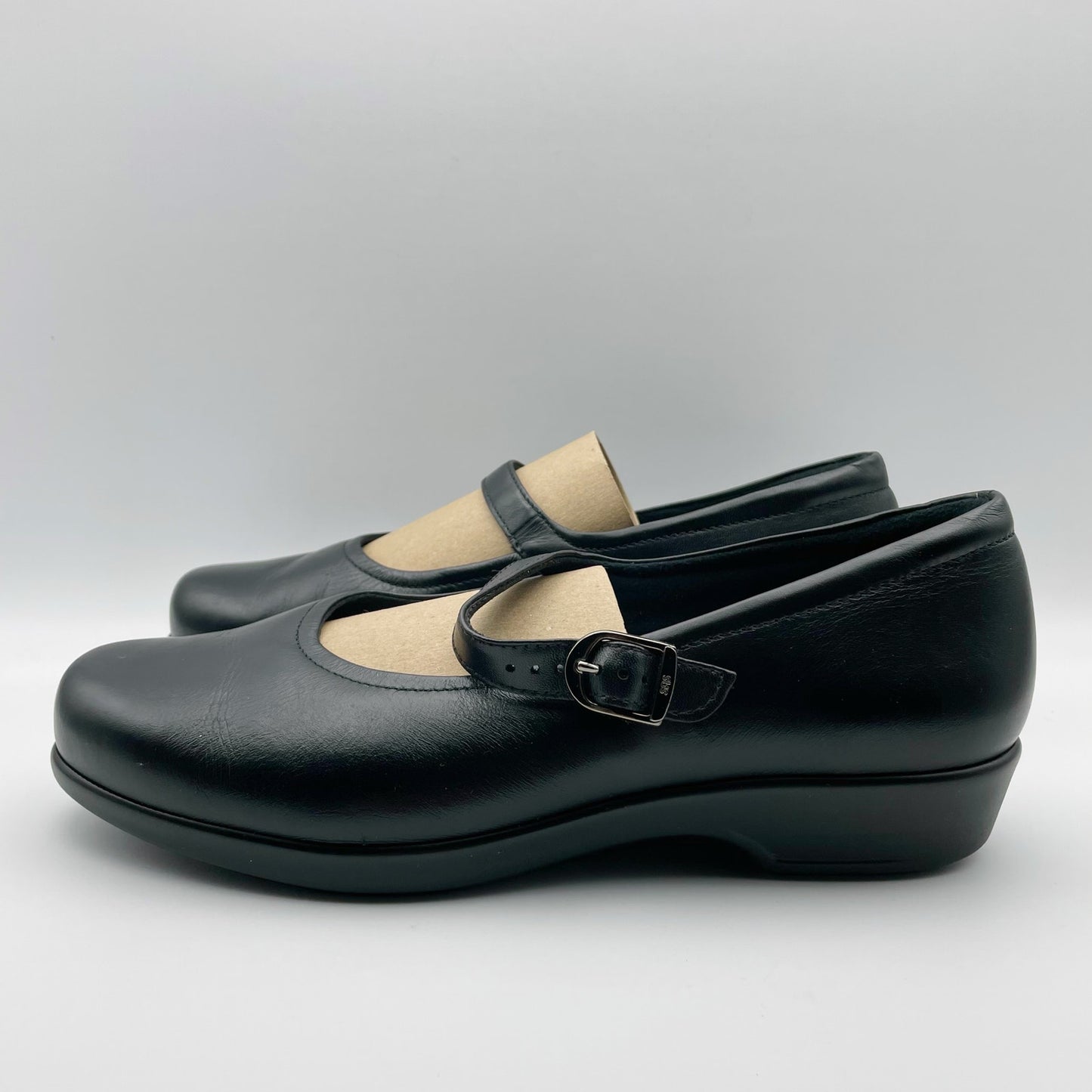 SAS Womens Maria Mary Jane Flat US 10WW EXTRA WIDE Black Leather NIB