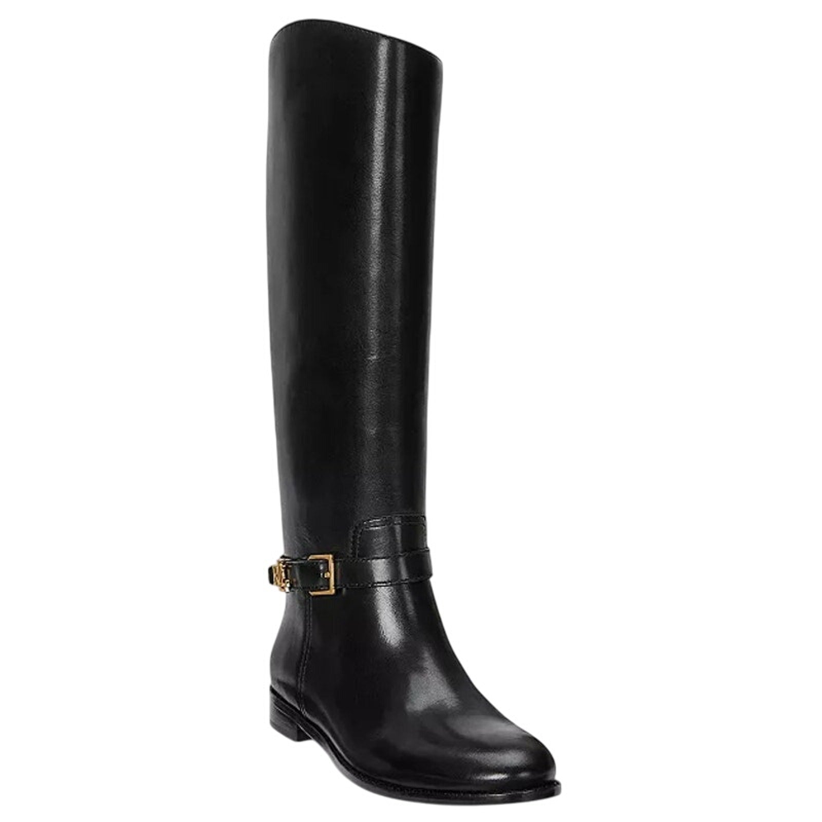 Lauren Ralph Lauren Womens Blayke Buckled Riding Boots US 5 Black Leather NWOB