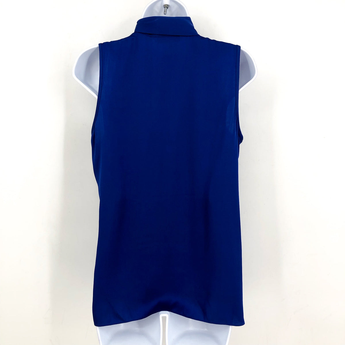TRINA TURK Women's Mayra Top Medium Bengal Blue Silk Sleeveless Scarf Detail NWT