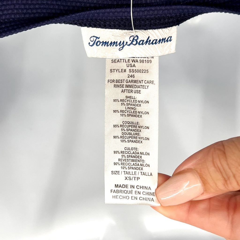 TOMMY BAHAMA Island Cays V Neck Spa Dress XS Mare Navy Blue NWT