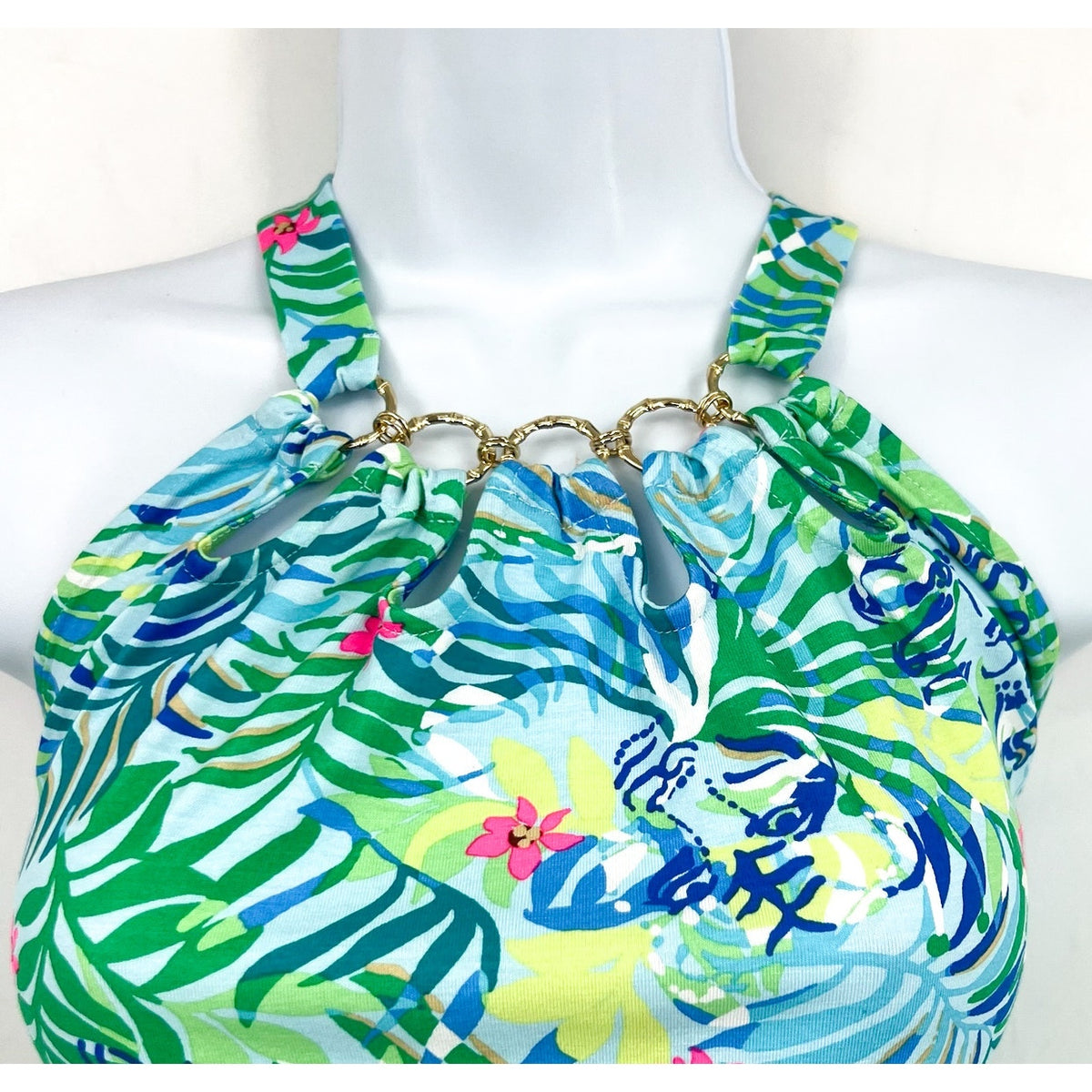 LILLY PULITZER Womens Shirelle Skirted Romper Small Green Blue Via Parigi NWT
