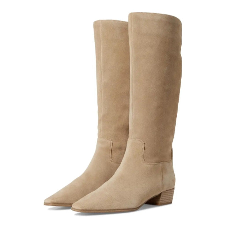 Vince Camuto Womens Pavla 2 Knee High Boots US 7.5 M Wide Calf Beige Suede NIB