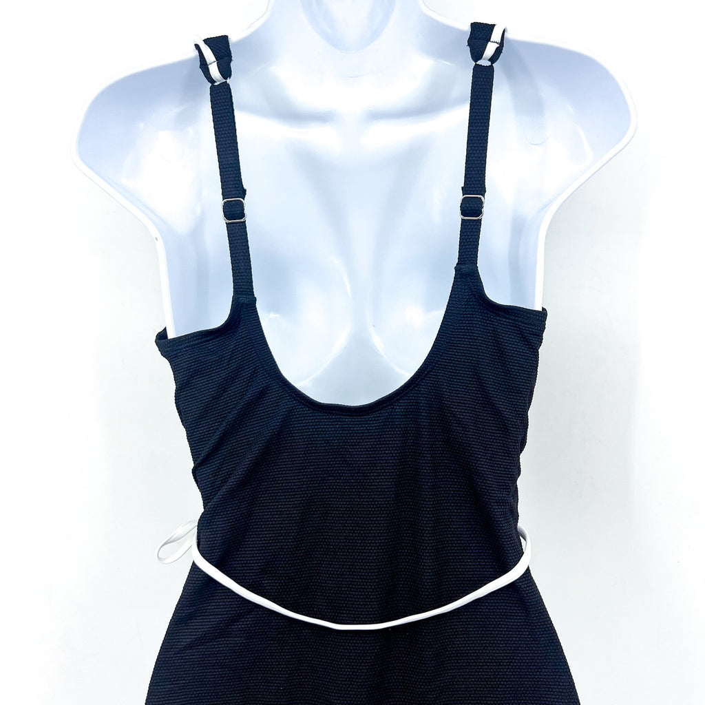 TOMMY BAHAMA Island Cays Cabana Wrap-Front One-Piece Swimsuit 14 Black NWT