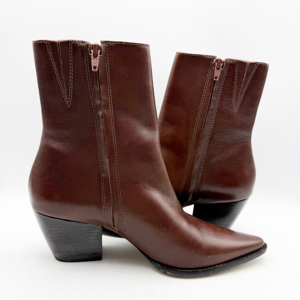 Matisse Womens Caty Western Ankle Boots US 9 M Dark Brown Leather NWOB