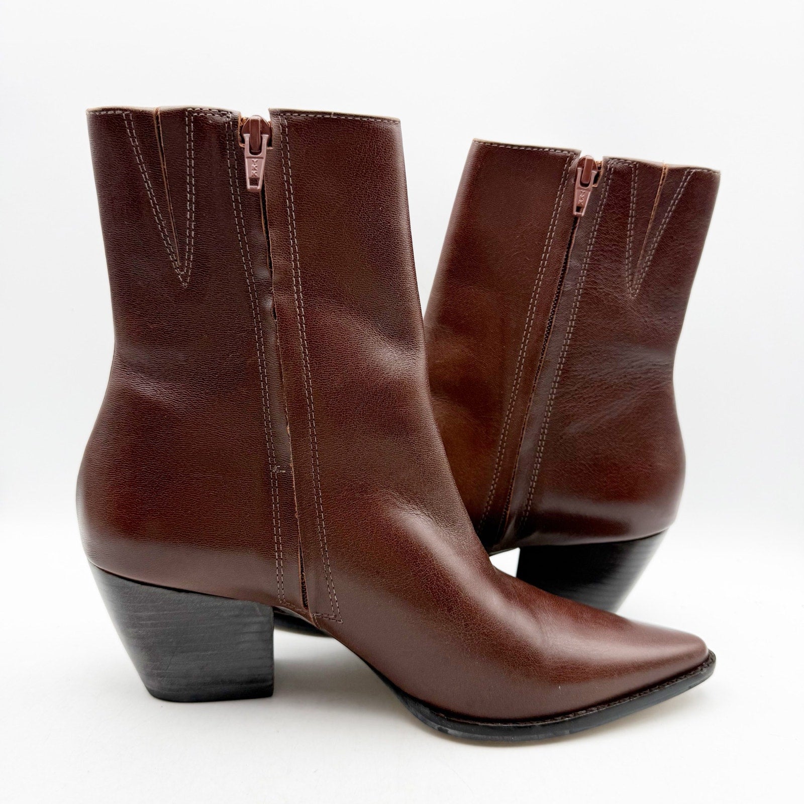Matisse Womens Caty Western Ankle Boots US 9 M Dark Brown Leather NWOB