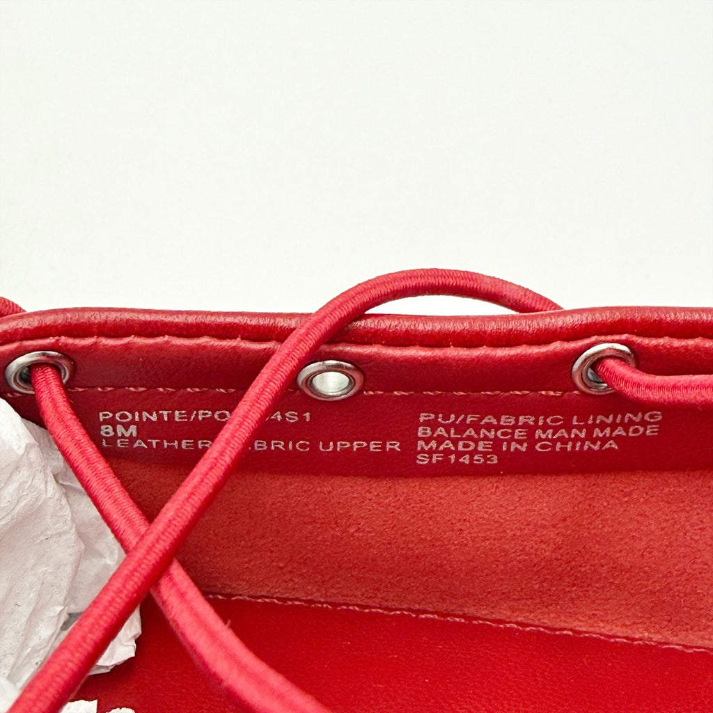 Steve Madden Womens Pointe Flats Size 8 M Red Leather Lace-Up NIB