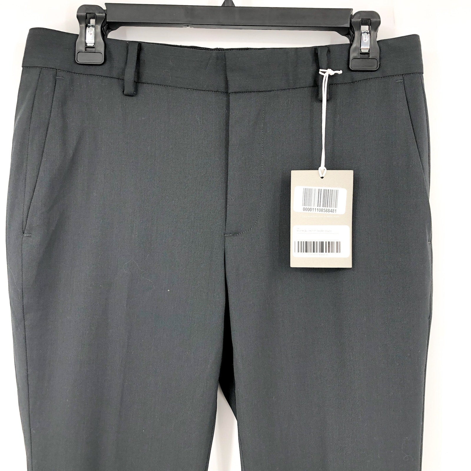 EVERLANE Men's The Italian Wool Trouser Pants 30x30 Dark Grey Flat Front NWT