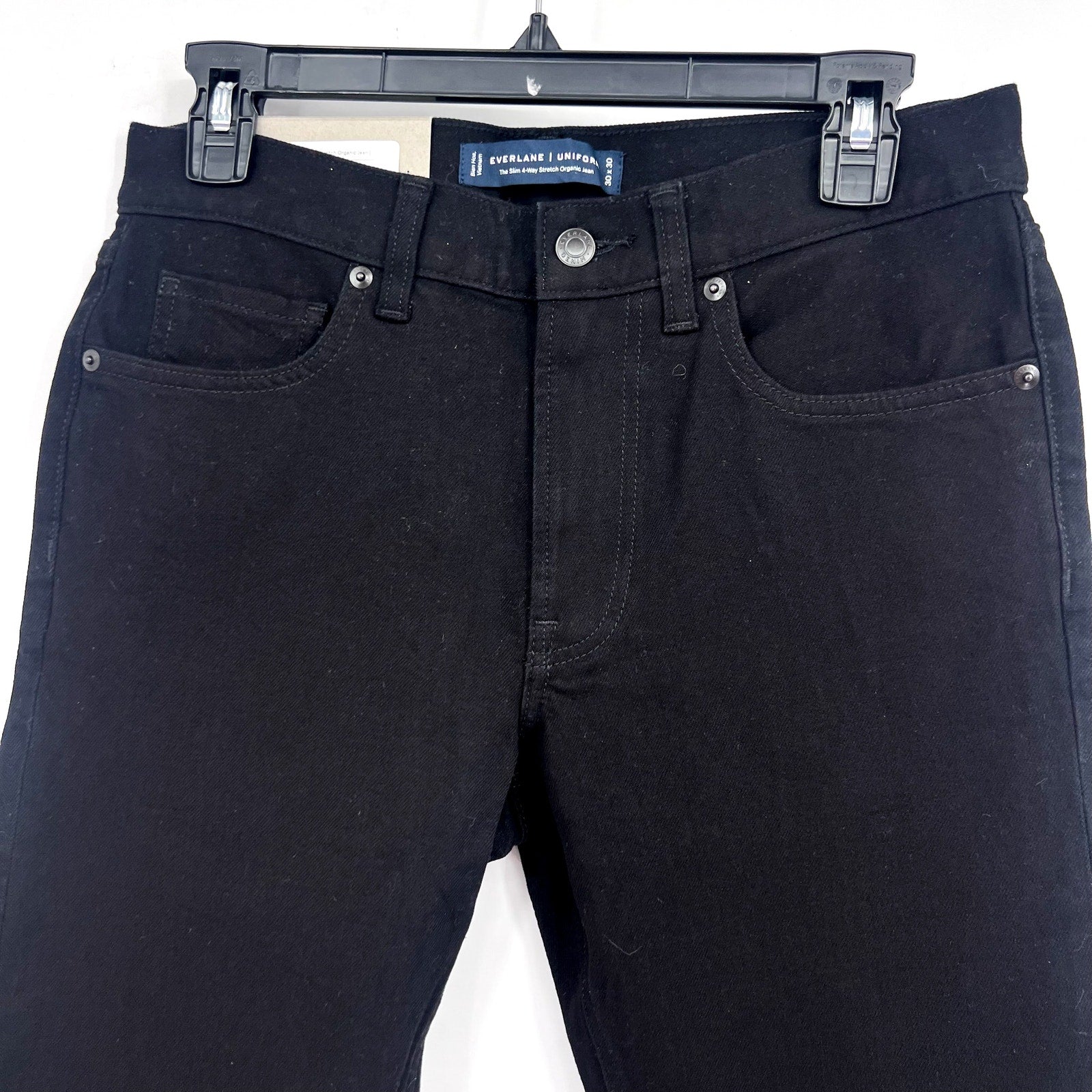 EVERLANE Men's Slim 4-Way Stretch Jeans 30x30 Black Uniform Organic Cotton NWT