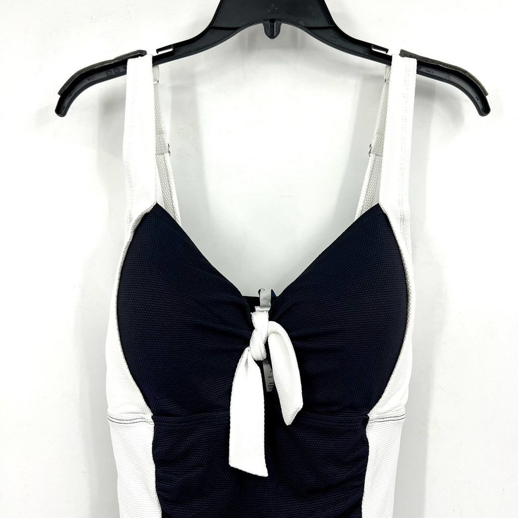 TOMMY BAHAMA Island Cays One-Piece Swimsuit Size 16 White Black Colorblock NWT