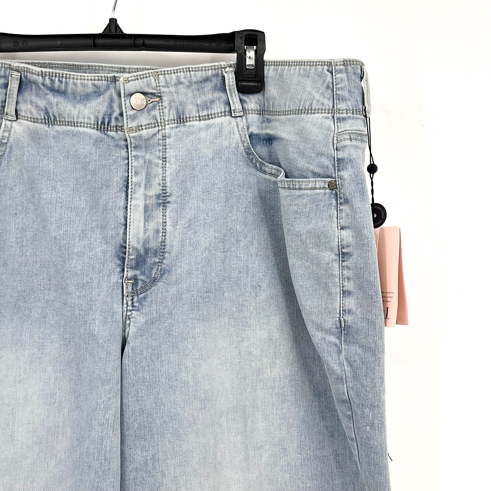 NYDJ Womens Major Wide Leg Capri Jeans 18W PETITE Daybreak Light Blue NWT
