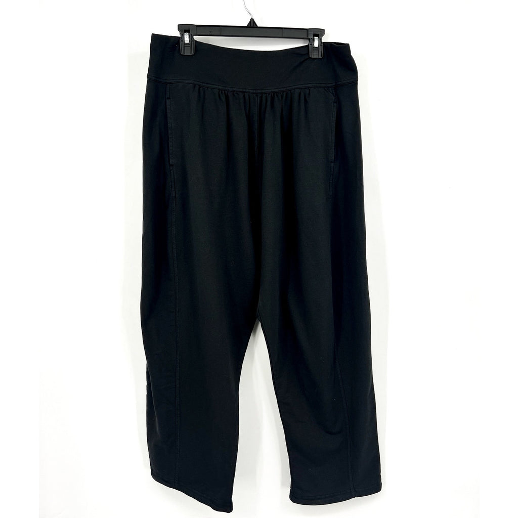 PRANA Mindful Movement Harem Pants Large Black Casual Ankle Pull On Knit NWT
