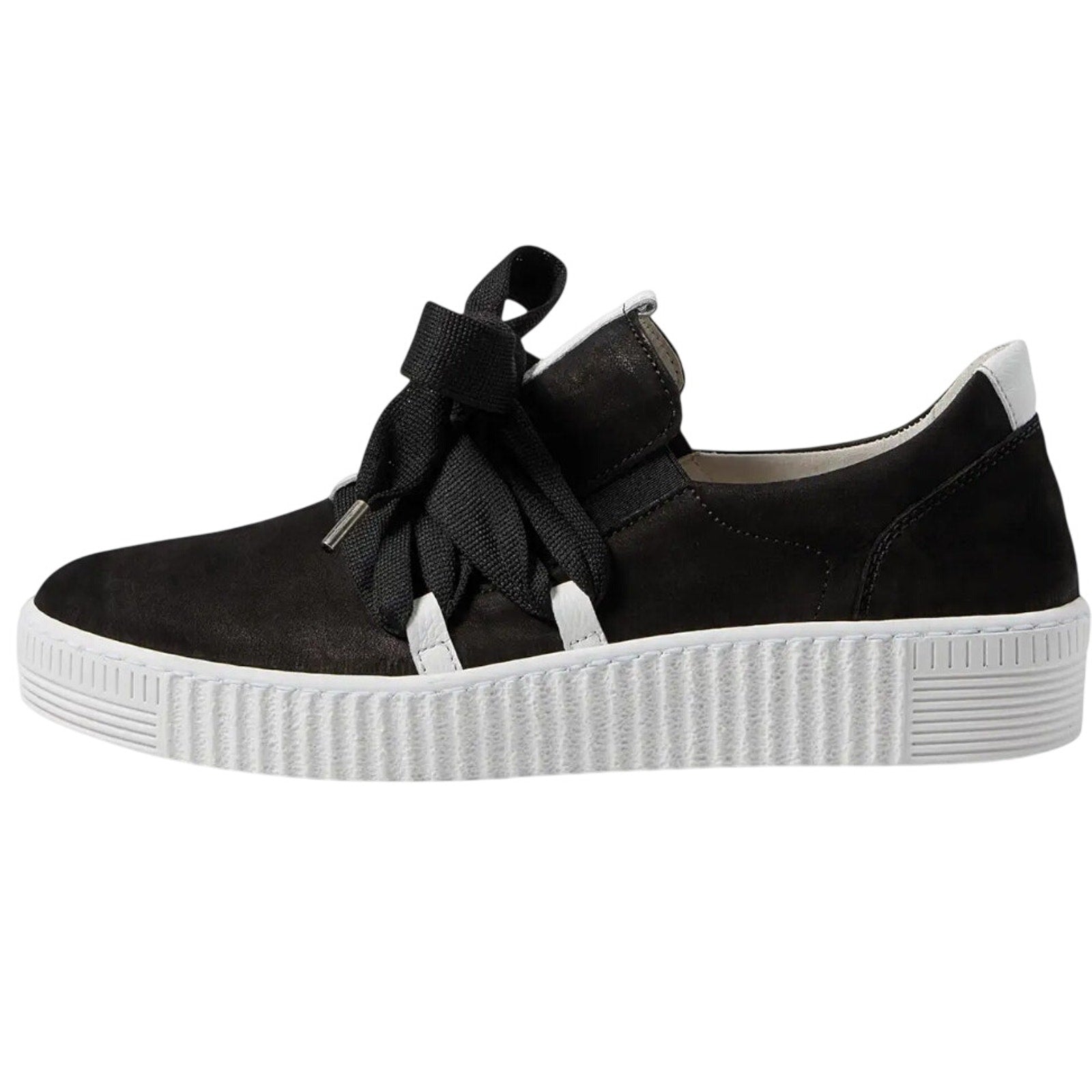 Gabor Womens 43.333 Platform Casual Sneakers US 8 UK 5.5 Black Leather NIB