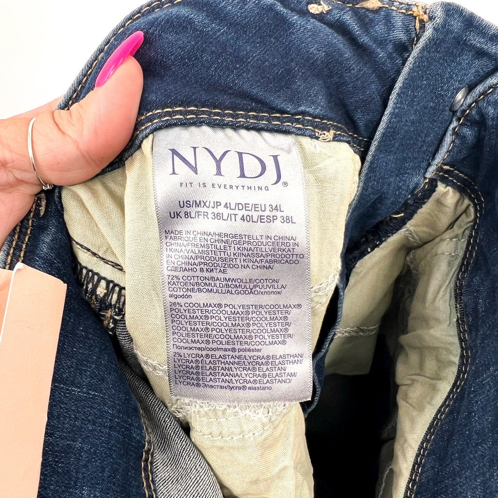 NYDJ Womens Major Wide Leg Capri Jeans Size 4 Long Serendipity Blue NWT