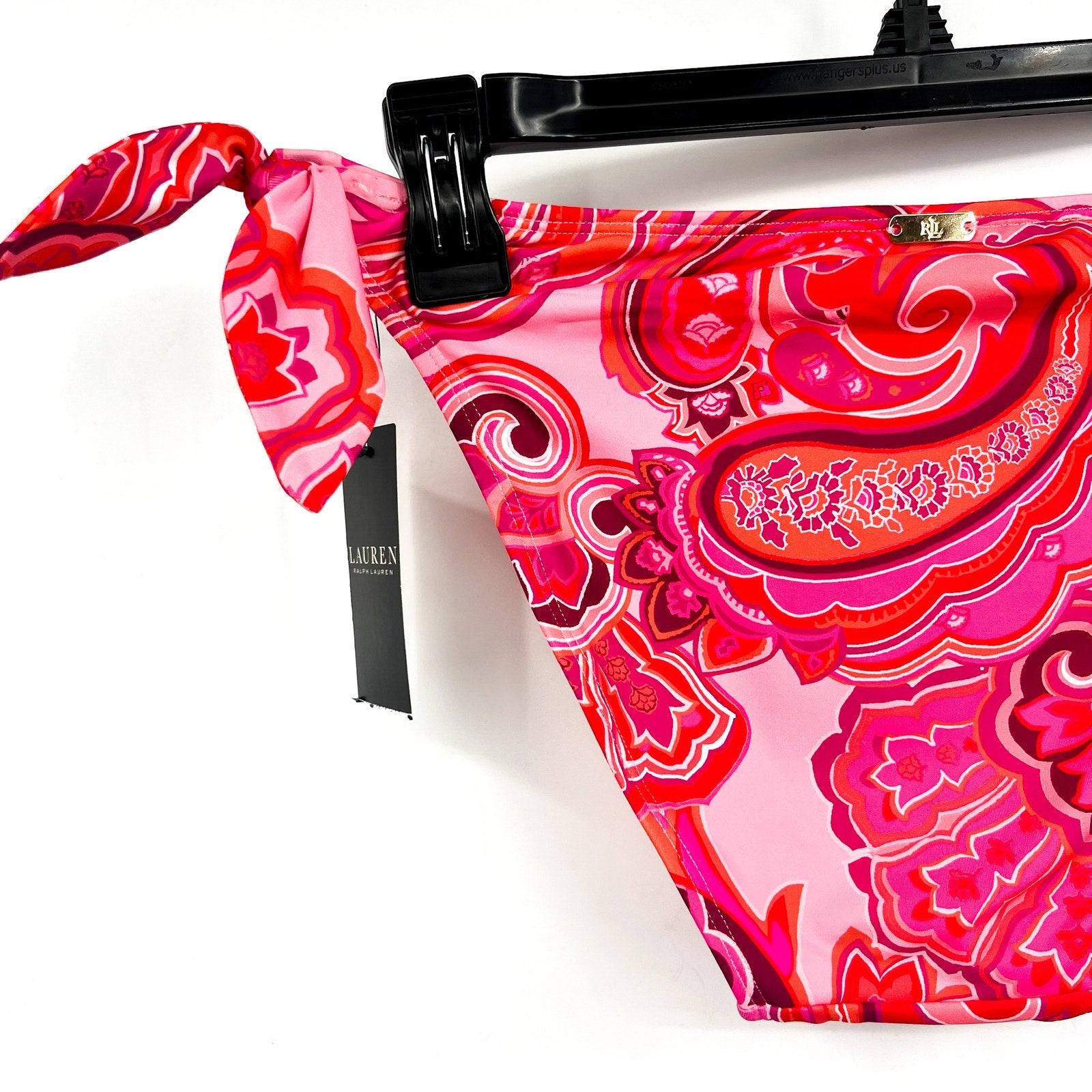 LAUREN RALPH LAUREN Provence Paisley Hipster Bottom Size 4 Pink Side Tie NWT