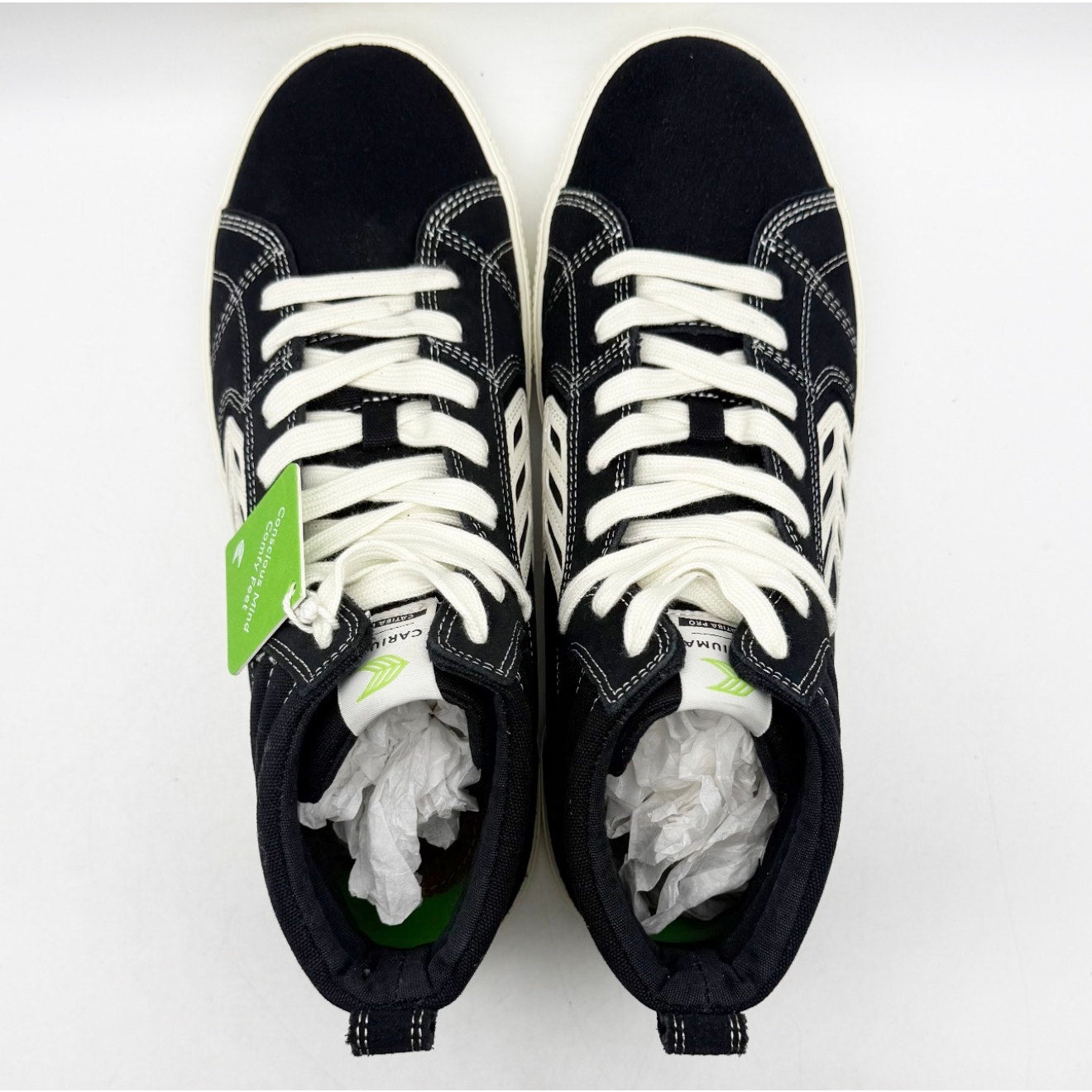 Cariuma Mens Catiba Pro High Top Sneakers US 11 EU 44 Black Suede Contrast NIB