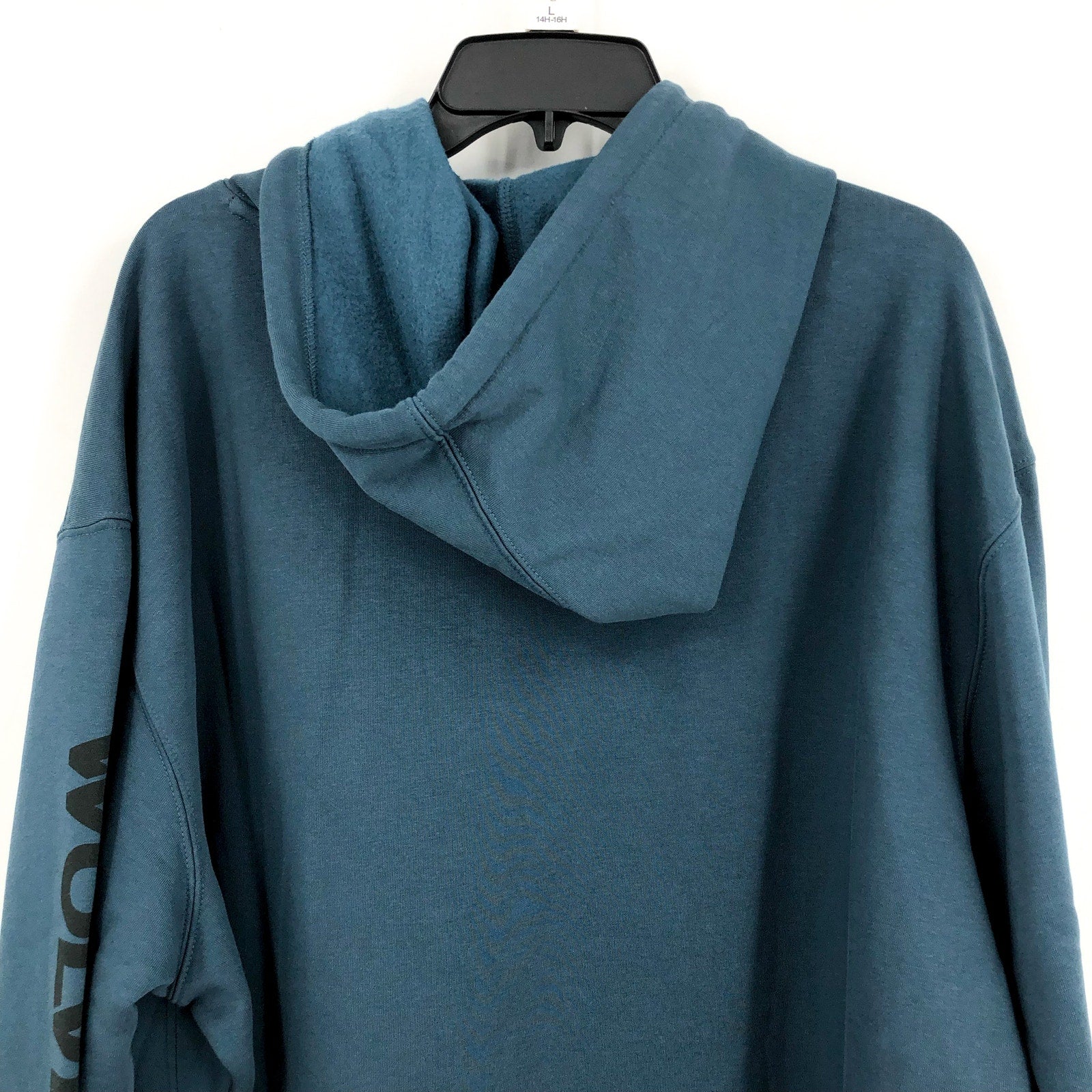 WOLVERINE Men's Midweight Graphic Hoodie XXL Dusk Blue Sleeve Logo Shirt NWT