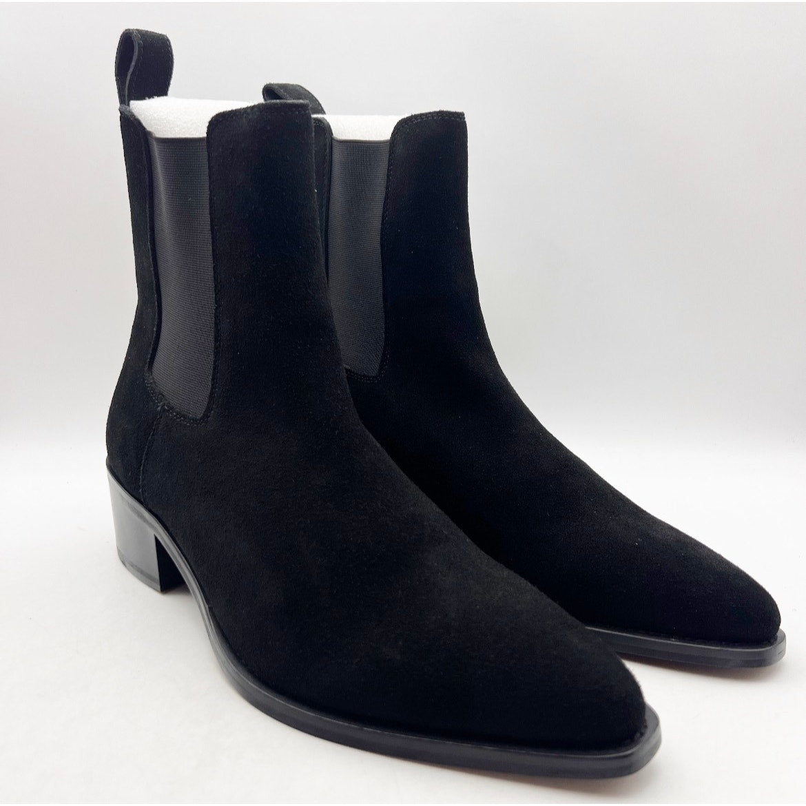 Saint Morta Men's Nomad Pointy Toe Chelsea Boots Size 9 EU 43 Black Suede NIB