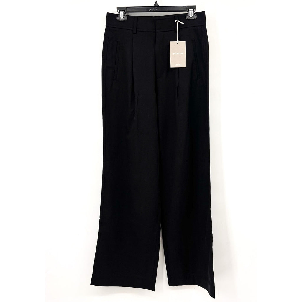 Everlane Womens The Way-High Drape Pants Size 6 Black 31" Inseam Pleated NWT