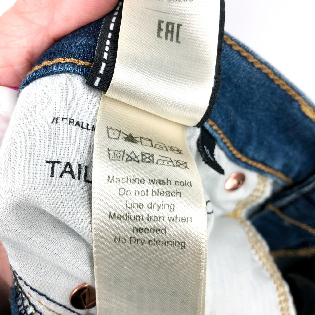 7 FOR ALL MANKIND Tailorless Dojo Jeans Size 31 Blue Disautlght Wash NWT