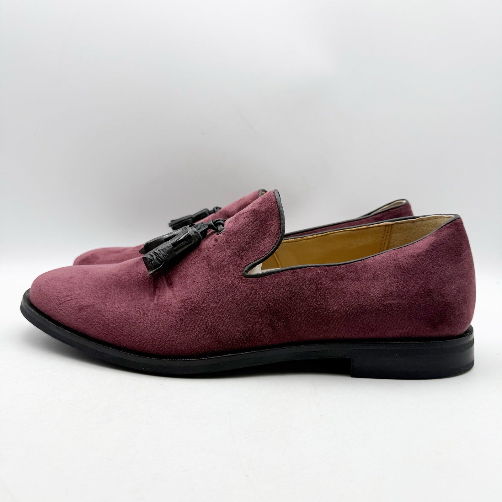 Sperry Mens Gold Exeter Tassel Loafers Size 10 Dark Red Burgundy Suede NWOB