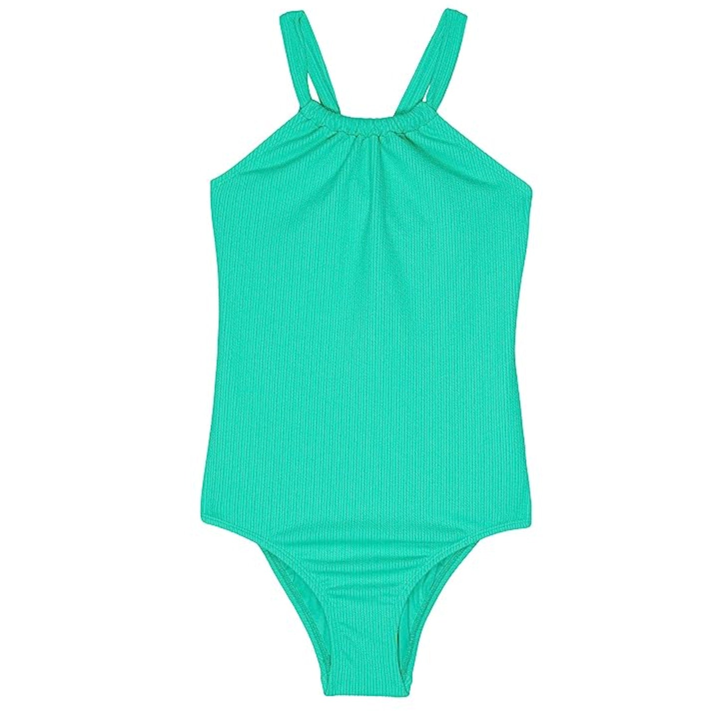 SEAFOLLY Girls Essential Crossback One Piece US 8 Jade Green High Neck NWT