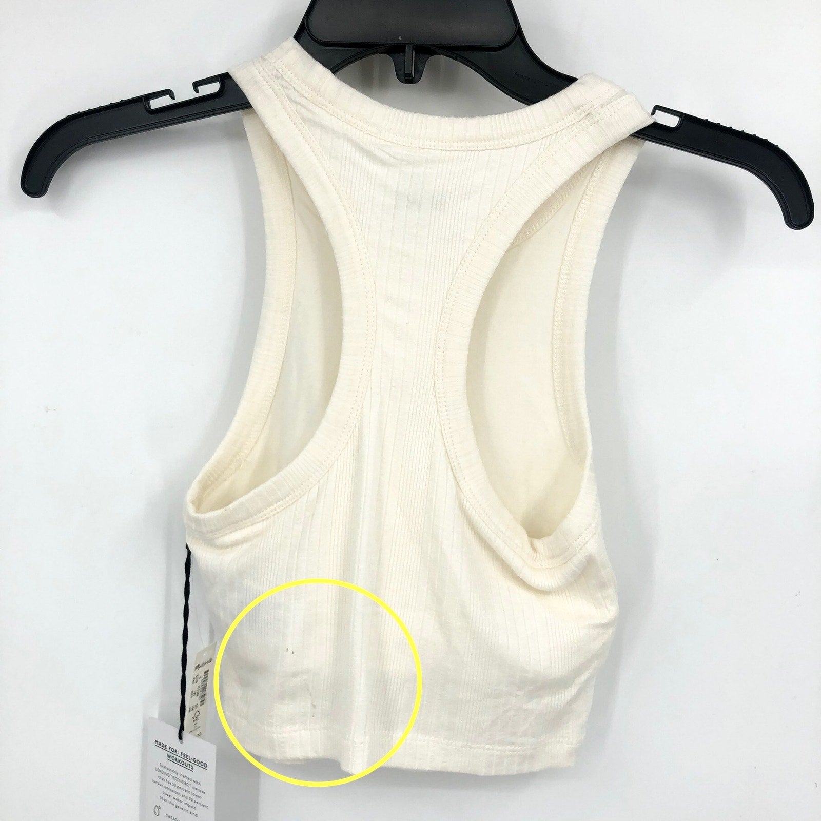 MADEWELL Women's Variegated Rib Crop Tank Small White Lighthouse NJ129 NWT