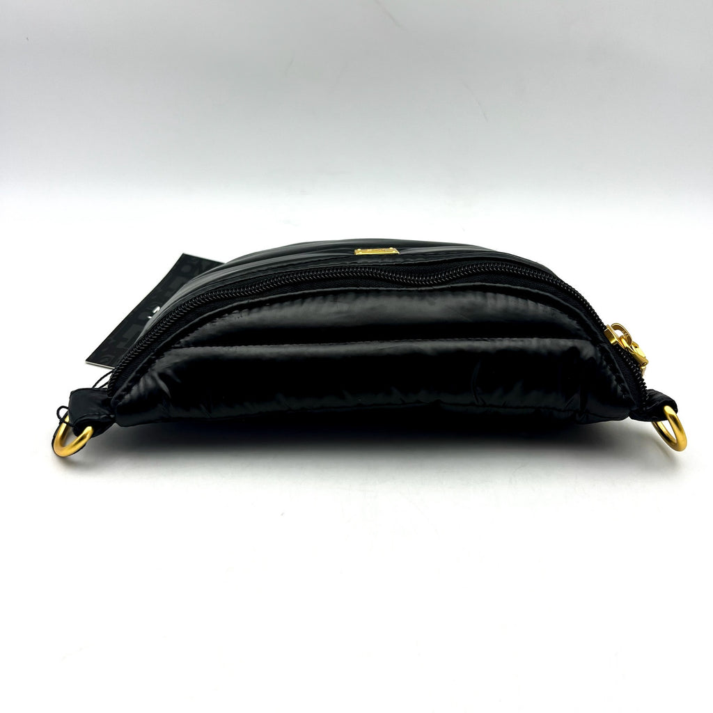 THINK ROYLN Women's Shining Star Crossbody Belt Bag Shiny Black NWT