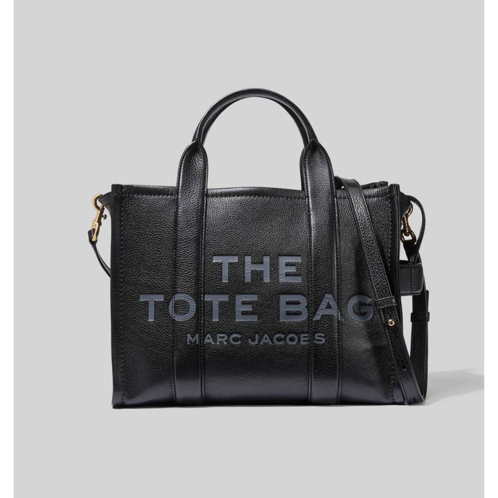 MARC JACOBS The Leather Medium "The Tote Bag" Black Zipper Top H004L01PF21 NWT