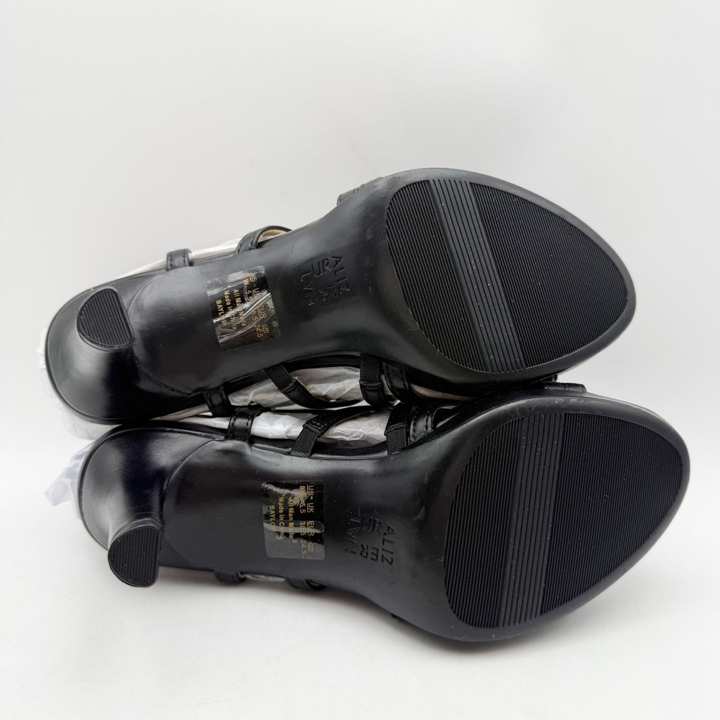 Naturalizer Womens Baylor Heeled Sandals US 8 Wide EU 38.5 Black NWOB