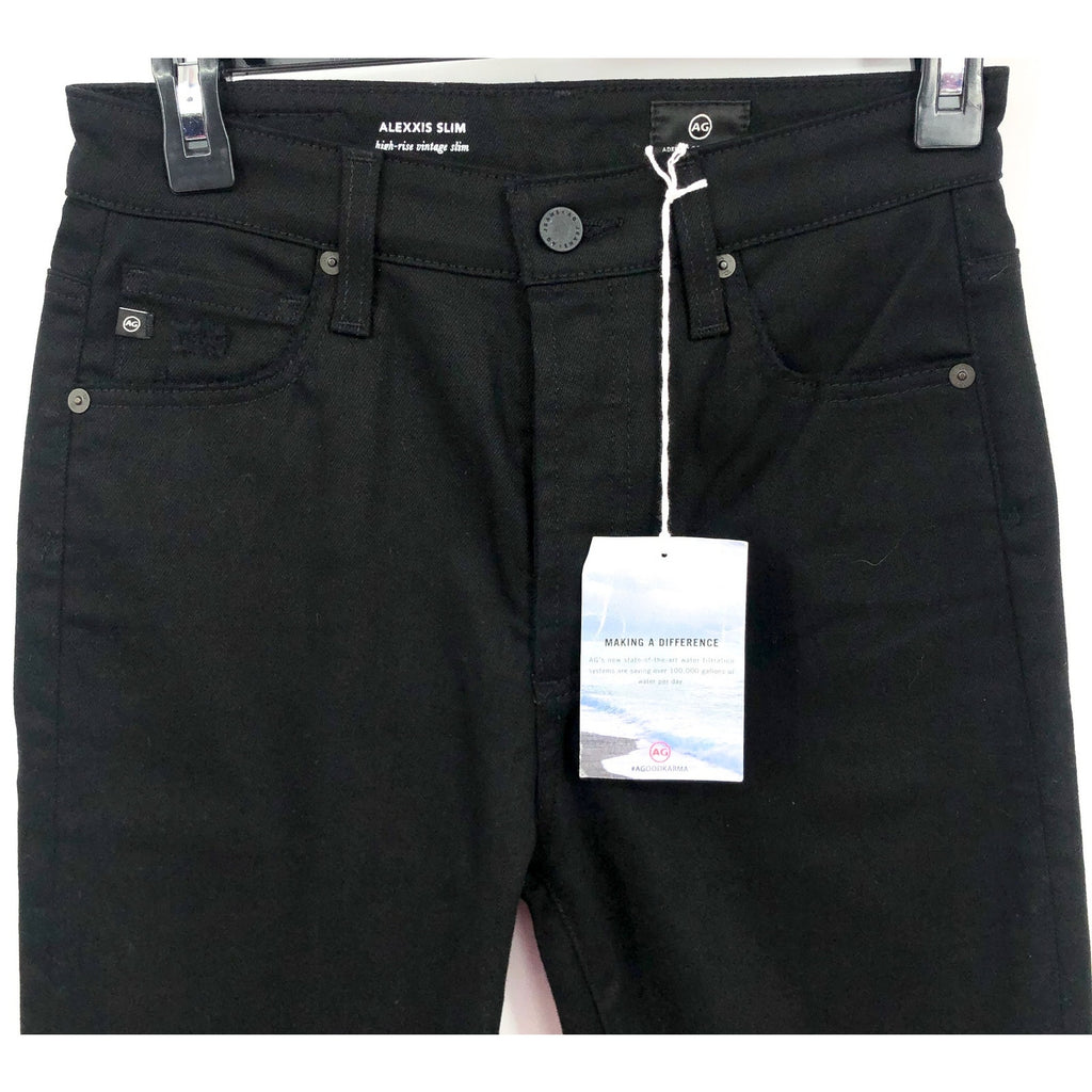 AG Adriano Goldschmied Womens Alexxis Vintage Slim Jeans Size 27 Black NWT