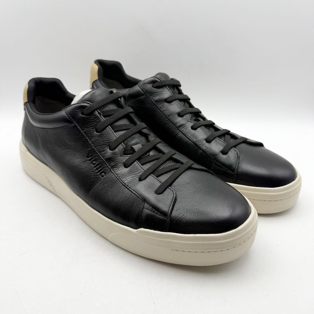 Vionic Mens Colbie Sneakers US 12 EU 45 Black Leather NWOB