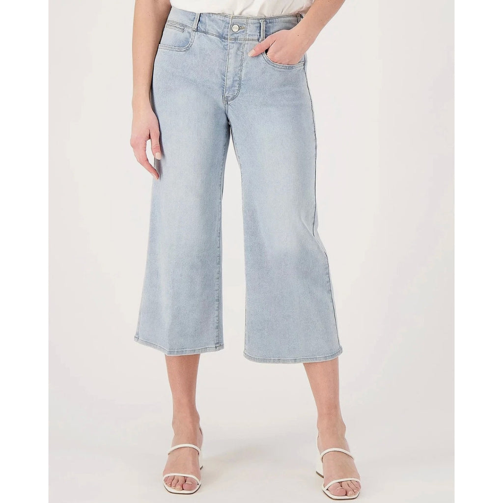 NYDJ Womens Major Wide Leg Capri Jeans Size 14 Daybreak Light Blue NWT