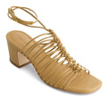Bernardo Womens Briga Strappy Block Heel Sandals Size 6.5 Tan Dune Leather NWOB