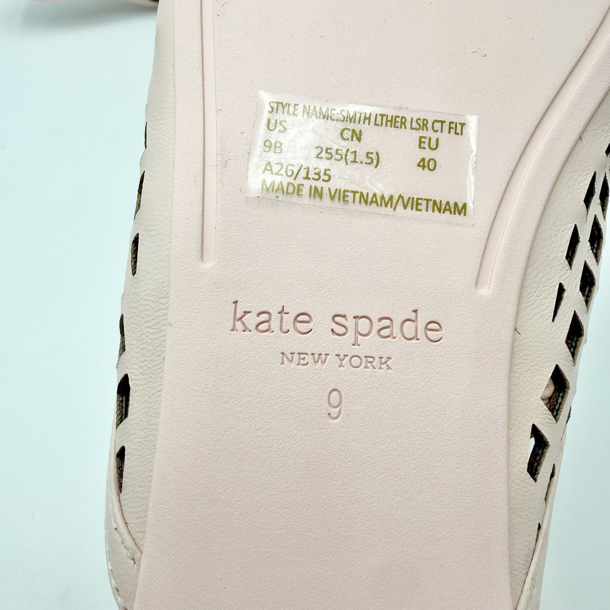 Kate Spade Womens Eloise Slingback Flats Size 9 B Pink Leather Laser Cutout NIB
