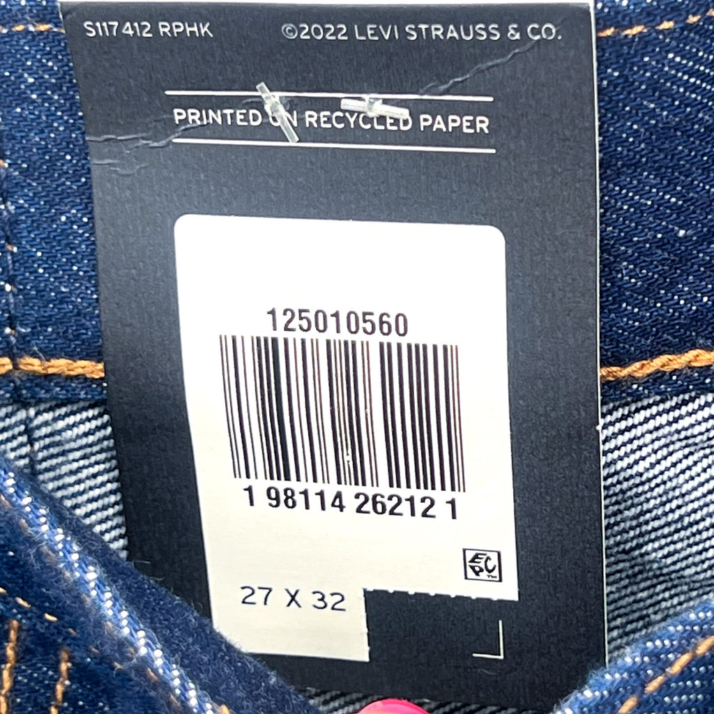 LEVI'S Women 501 Original Fit Selvedge Jean 27x32 US 4 Rinsey Dark 125010560 NWT