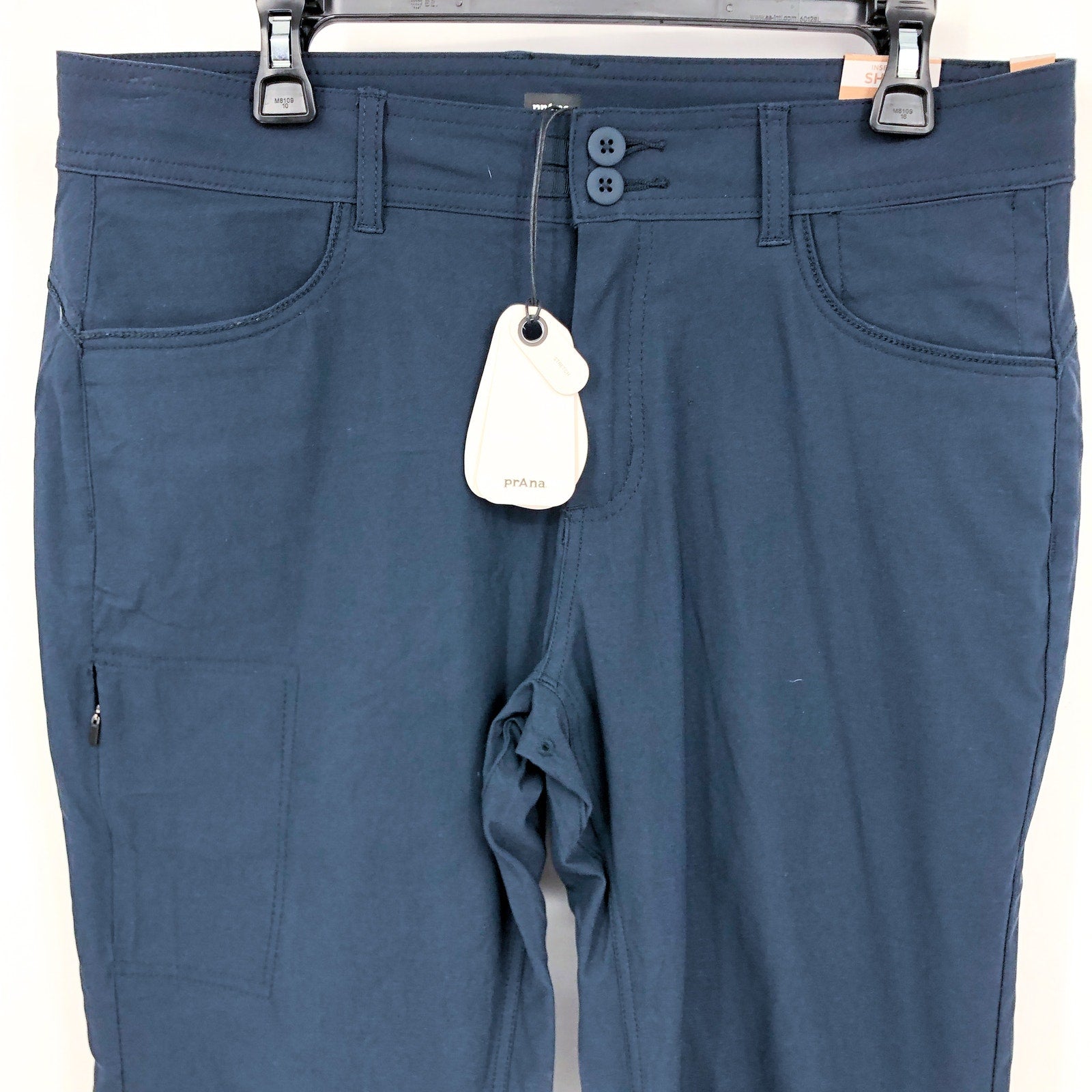 PRANA Women's Halle Pants II Size 12 Short Nautical Blue Water Repellent NWT