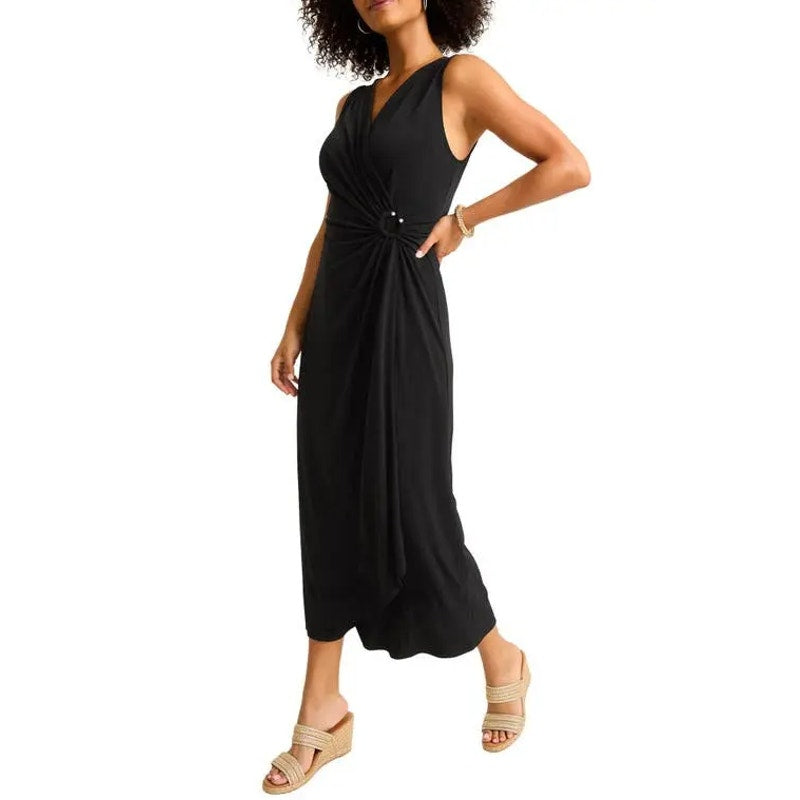 TOMMY BAHAMA Women's Clara Glimmer Maxi Dress Small Black Sleeveless NWT