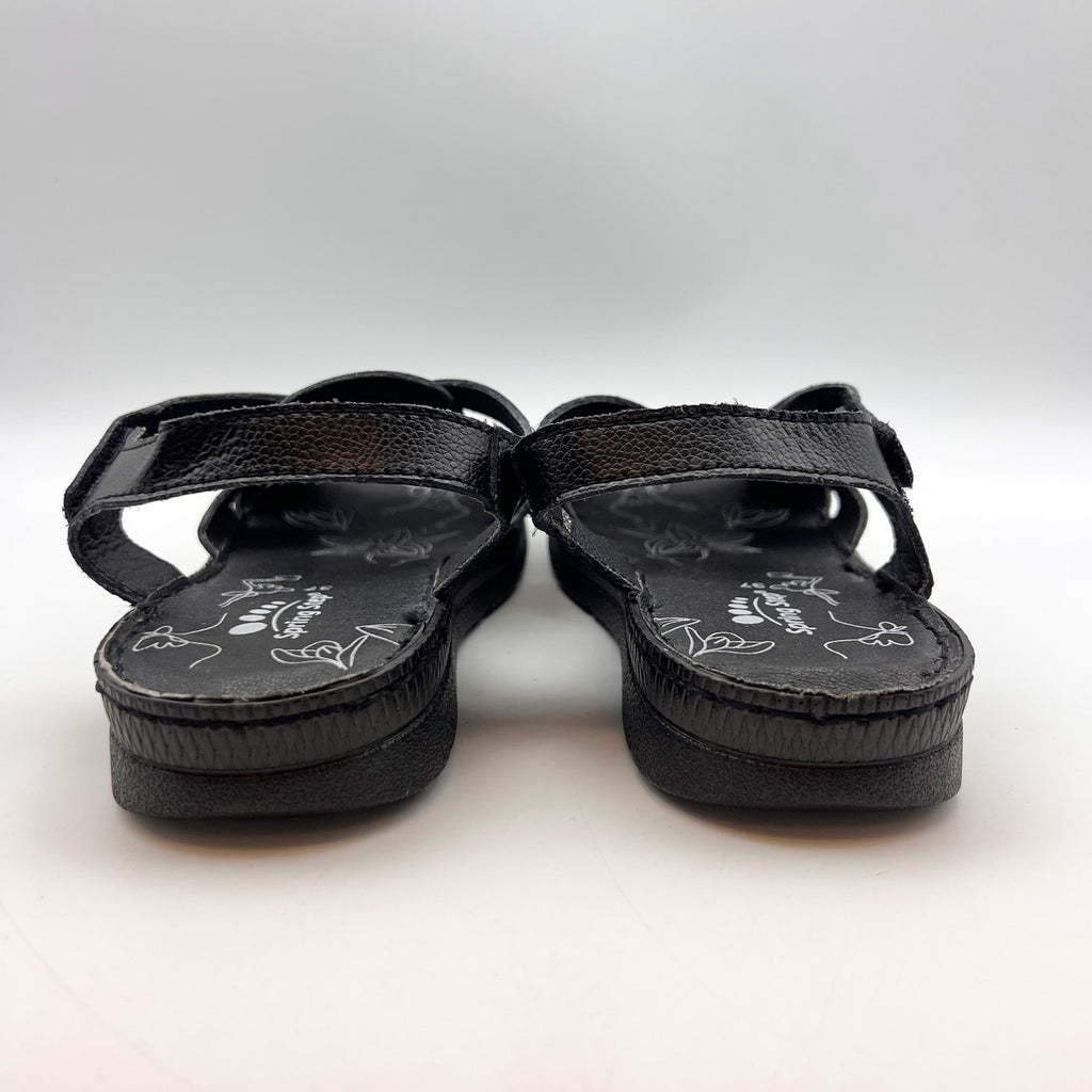 Spring Step Womens Hermila Sandals EU 37 US 6.5-7 Black Faux Leather NWOB