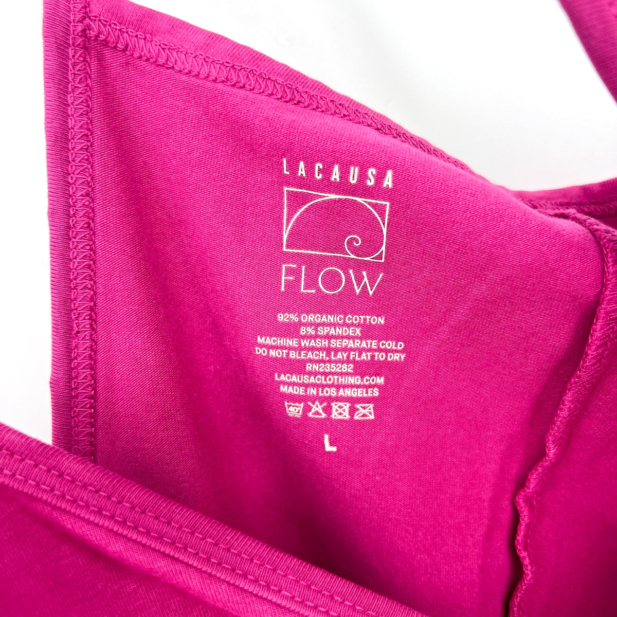 LACAUSA Womens Flow Prana Unitard Large Pink Dragon Fruit Yoga Stretch NWT