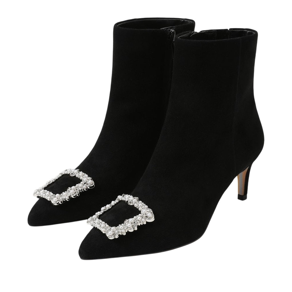 Sam Edelman Womens Ulissa Luster Ankle Bootie US 8 M Black Suede Rhinestone NWOB