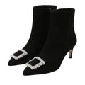 Sam Edelman Womens Ulissa Luster Ankle Bootie US 8 M Black Suede Rhinestone NWOB