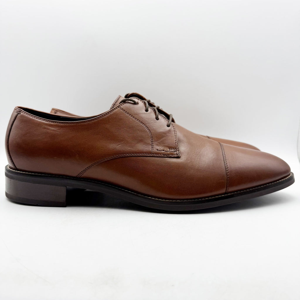 Cole Haan Mens Lenox Hill Cap Oxford Shoes US 15 M Brown Leather Split Toe NIB