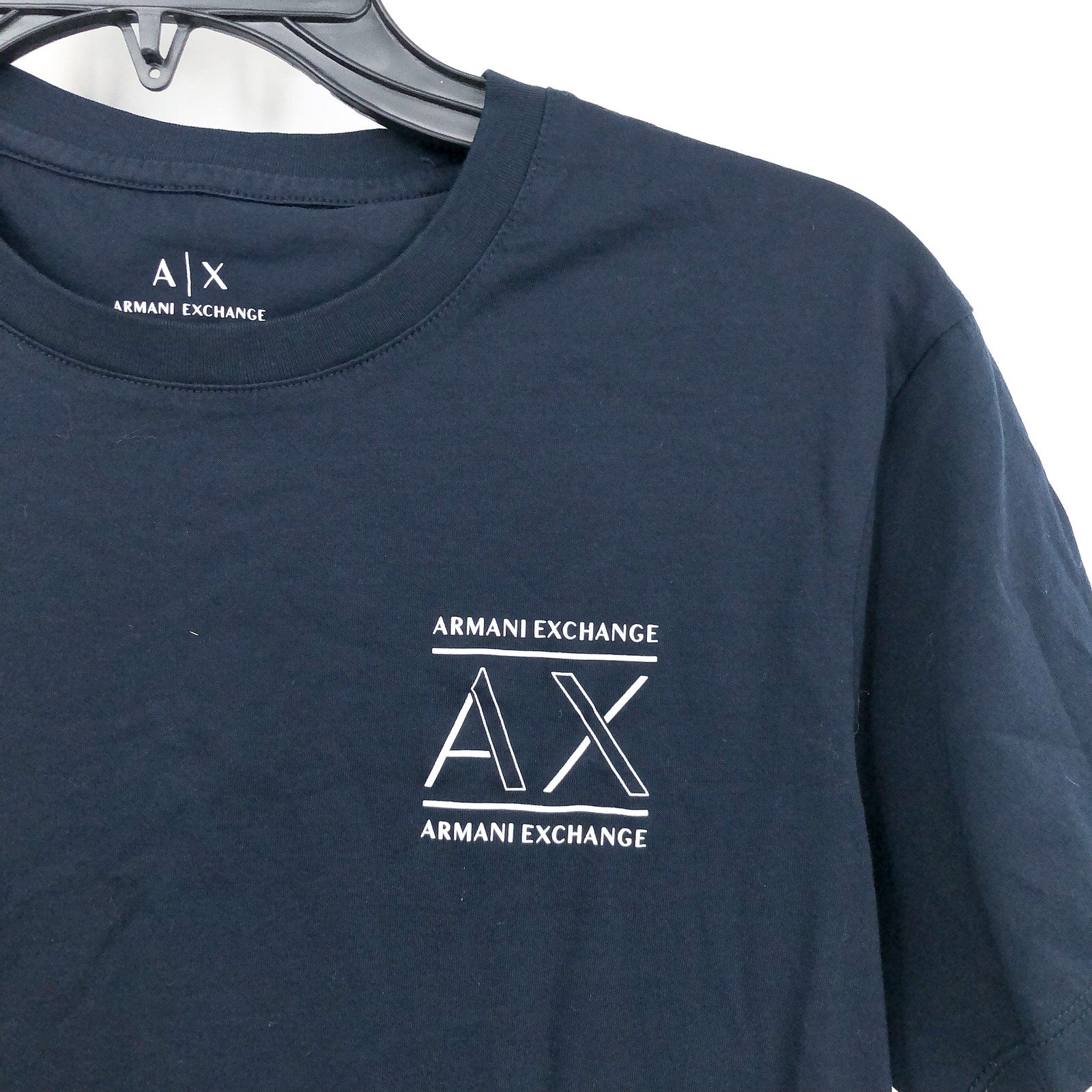 ARMANI EXCHANGE Men's Logo T-Shirt Medium Navy Blue Slim Fit Short Sleeve NWOT