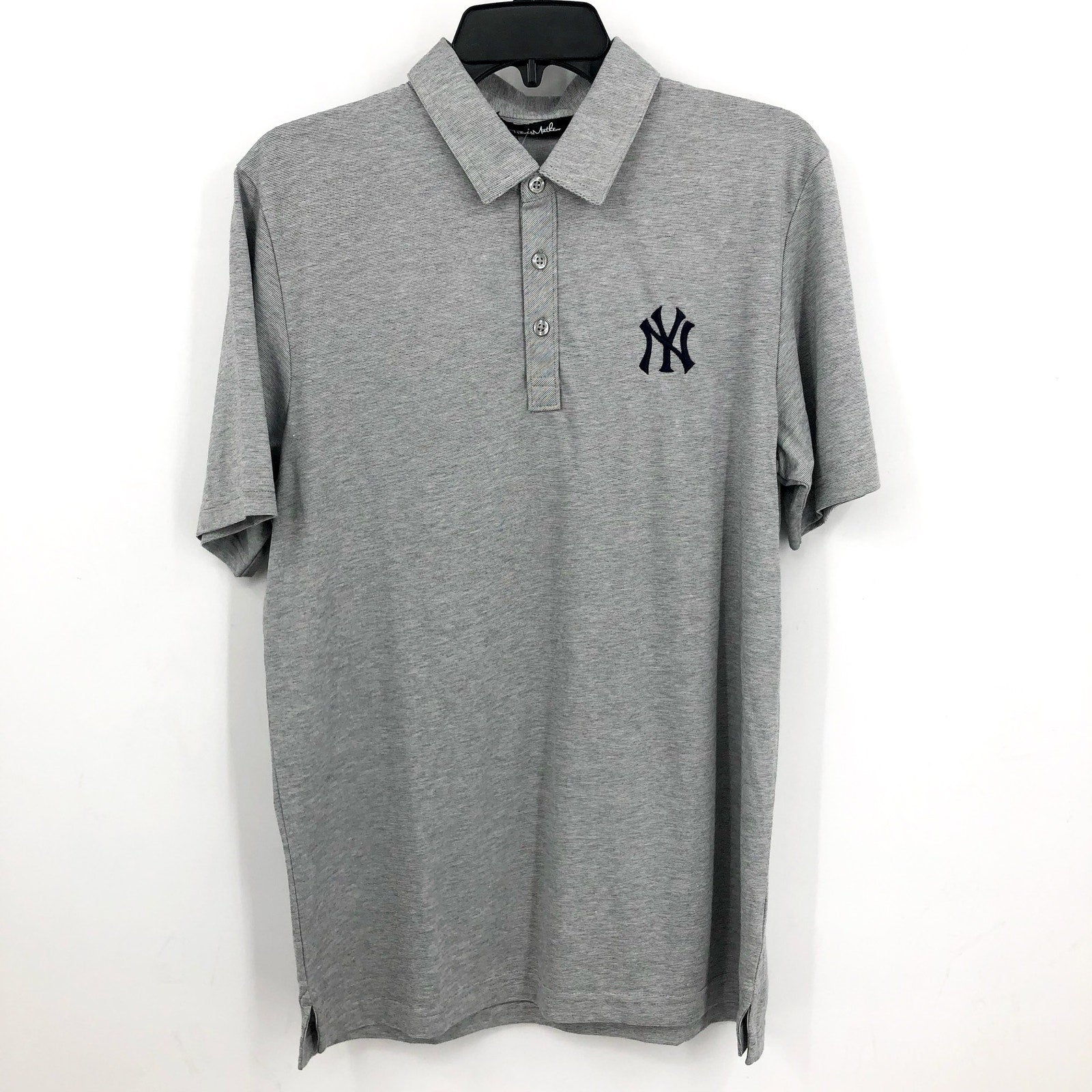 TRAVIS MATHEW Men's New York Yankees The Zinna Polo Shirt Small Heather Grey NWT