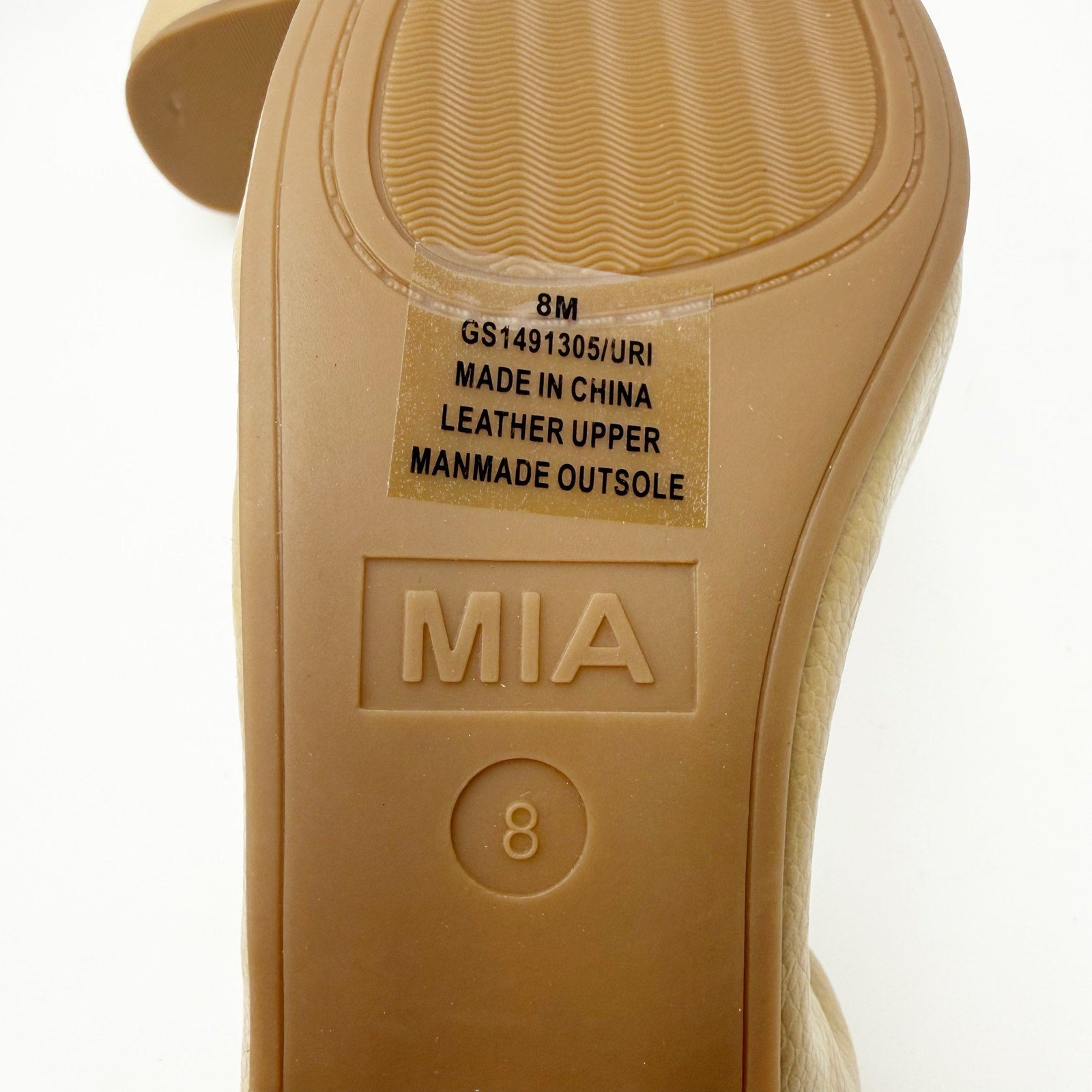MIA Womens URI Ballet Flats Size 8 M Tan Beige Leather NWOB