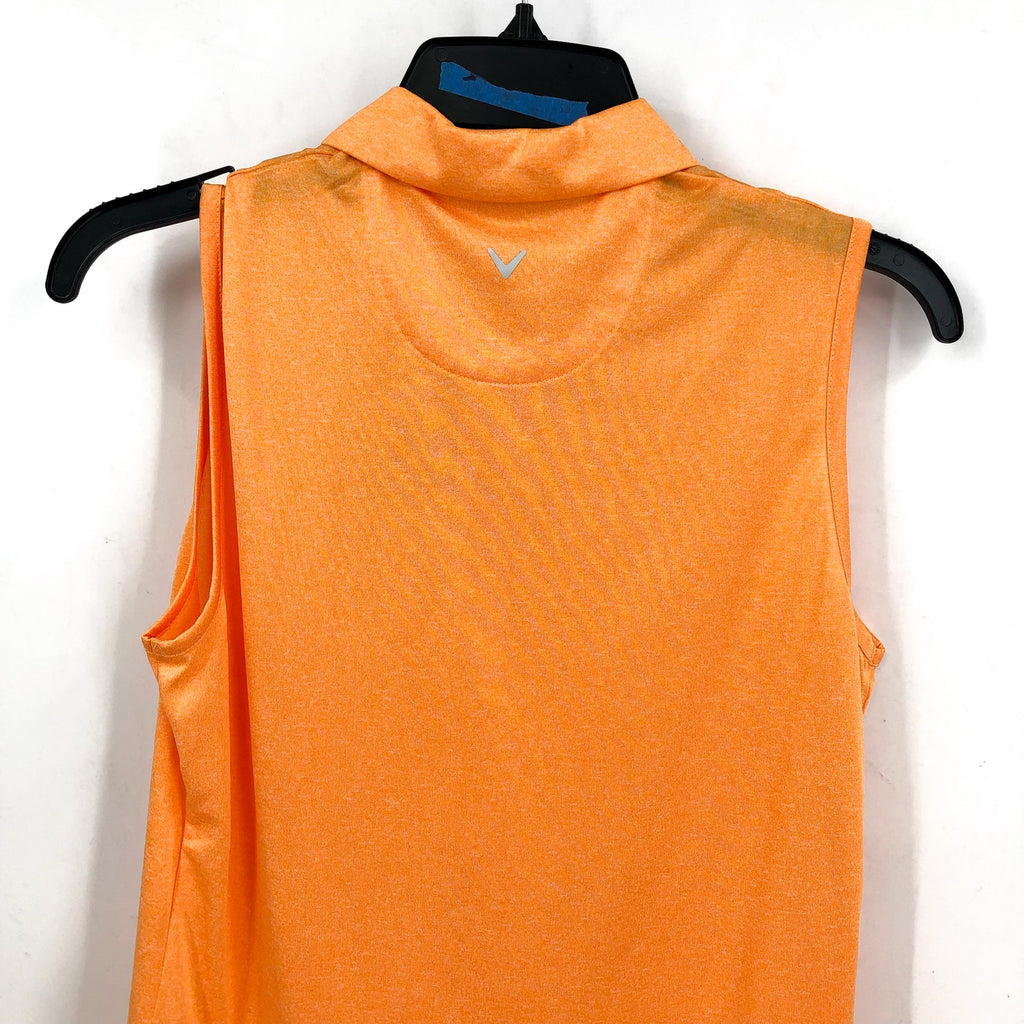 CALLAWAY Women's Quarter Zip Golf Polo Shirt XS Orange Sleeveless NWT