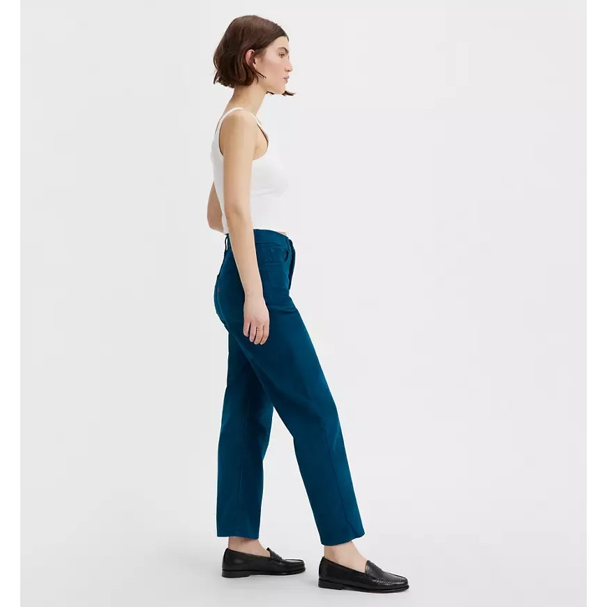 LEVI'S Women's Ribcage Ankle Corduroy Pants 27x27 US 4 Blue Straight  NWT