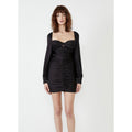 BARDOT Women's Marion Mini Dress US 8 Black Ruched Long Sleeve NWT