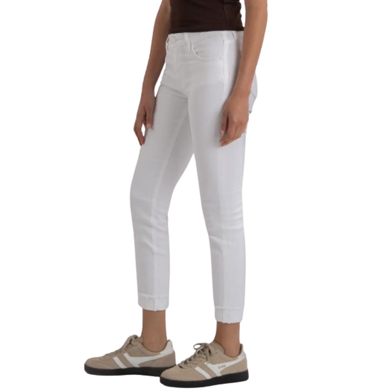 KUT FROM THE KLOTH Amy Crop Straight Leg Jeans Size 4 White Mid Rise NWT