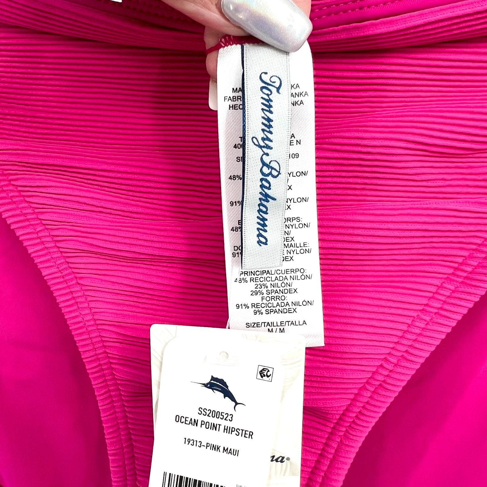 TOMMY BAHAMA Women's Ocean Point Hipster Bikini Bottom Medium Pink Maui NWT